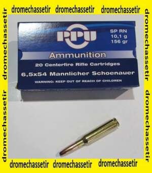 boite 20 cartouches Partizan 6,5x54 Mannlicher Schoenauer, 156 grains, SP