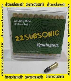 boite de 100 Cartouches Remington 22LR subsonique 38 grains hollow point