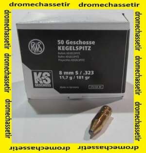 boite de 50 ogives RWS, KS, 181 grains, cal 8mm 323"