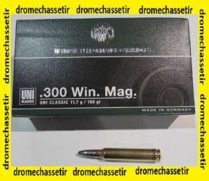 1 boite de 20 cartouches calibre 300 Winchester Magnum , UNI Classic 180 grains, 11,7 grammes