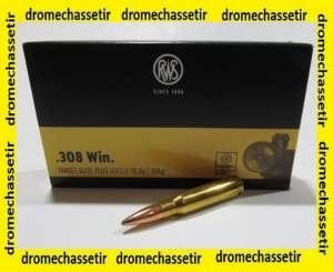 Boite 20 cartouches RWS, calibre 308 Winchester,Target Elite Plus, 168 grains