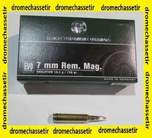 1 boite de 20 cartouches calibre 7mm Remington Magnum , EVO 159 grains, 10,3 grammes