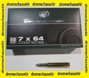 1 Boite de 20 Cartouches, calibre 7x64, ID Classic 162 grains, 10,5 grammes