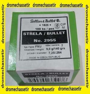 Boite de 100 ogives Sellier & Bellot , 7mm (0.284), FMJ 140grains , ref 2955