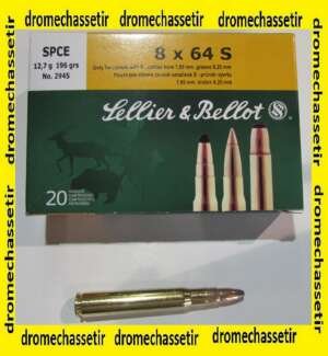 1 boite 20 cartouches de calibre 8x64S sellier bellot ogive SPCE , 196 grains