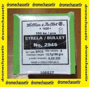 boites de 100 ogives Sellier & Bellot , diametres 323 (8mm), 196 grains , type SPCE
