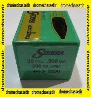 boite de 100 ogives Sierra .308, 200grs HPBT Matchking , ref 2230