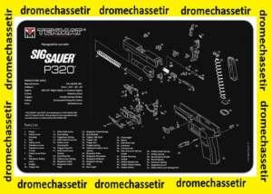 Tapis de nettoyage neoprene decor pistolet Sig Sauer P320