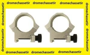 Anneaux bas diametre 25,4mm pour rail de 21mm, silver