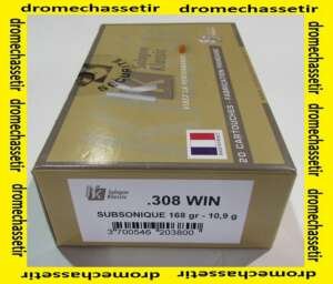 boite 20 cartouches de calibre 308 winchester , sologne subsonic, 168grs Sierra HPBT