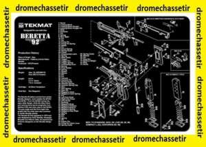 Tapis de nettoyage neoprene decor Pistolet Beretta 92