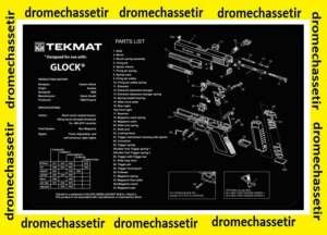 Tapis de nettoyage neoprene decor Pistolet GLOCK
