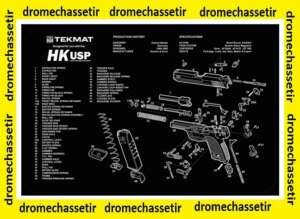 Tapis de nettoyage neoprene decor pistolet HK USP