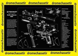 Tapis de nettoyage neoprene decor pistolet Smith & Wesson M&P