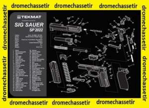 Tapis de nettoyage neoprene decor pistolet Sig Sauer 2022
