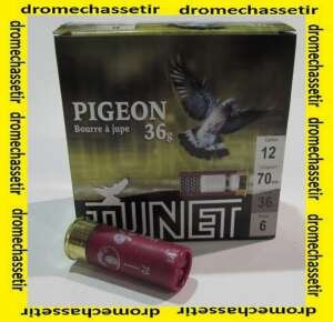 Boite 25 cartouches tunet super pigeon bourre jupe , 36grammes, N°6