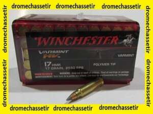 boite de 50 cartouches calibre 17 HMR, Winchester Varmint HV polymer Tip, 17 grains