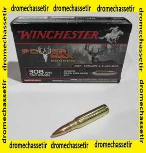 boite de 20 cartouches Winchester de cal 308 win, 150 grains, Power Max Bonded
