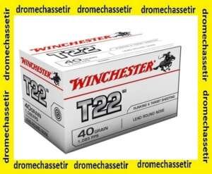 Pack de 500 Cartouches Winchester T22, ogive lead round nose 40grs
