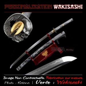 Wakisashi en Acier T10 avec hamon. Modification sur mesure d'un katana