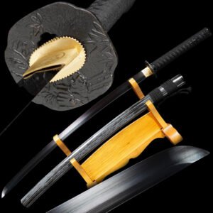 Épée Japonaise Authentique en Acier T10 Noir