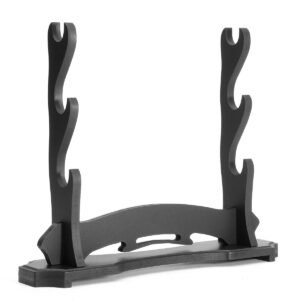 Support Noir 3 Places pour Katana, Ninjato, Wakizashi, Tanto et Épées