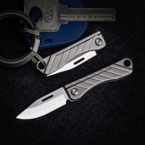 Porte-clef Mini Couteau Pliant en Alliage de Titane TC4 - Lame Arrondie & Fonctionnelle