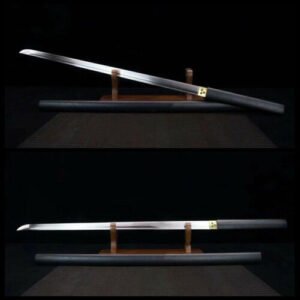 Katana Ninjato en acier T10, Sabre shirasaya noir avec Bo-Hi (rainure de sang)