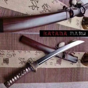 Wakizashi Traditionnel en Acier Trempé T10 hamon - Artisanat Samouraï - Sabre Japonais de Haute Qualité