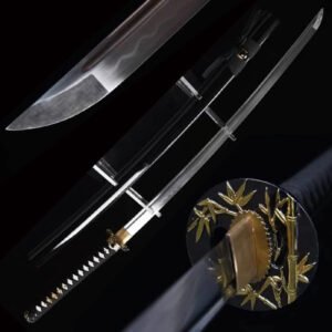 Katana Authentique Japonais, Acier 1060 Trempé à l'Argile, Tranchant Véritable, Poignée en Peau de Raie