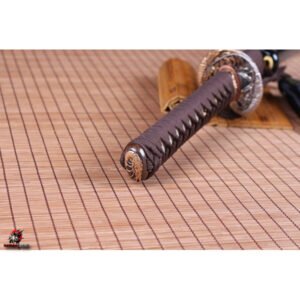 Wakizashi en Acier plié laminé Damas- saya vrai peau de raie - Épée Traditionnelle Japonaise